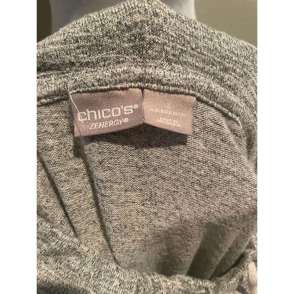Chico's Zenergy Grey Crowl Neck Pullover Sweater - Size 2 (US Size 12/14 - Picture 8 of 10